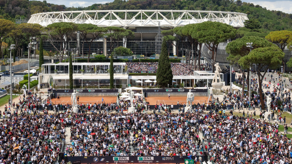 Internazionali BNL d'Italia 2023: panoramica del Foro Italico con il pubblico allo Stadio Pietrangeli (Foto Giampiero Sposito)